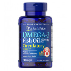 Комплекс незаменимых жирных кислот Puritan's Pride Omega 3 Fish Oil 1000 mg Circulatory 60 капсул (333644) Комплекс незаменимых жирных кислот Puritan's Pride Omega 3 Fish Oil 1000 mg Circulatory 60 капсул (333644)