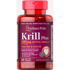Комплекс незаменимых жирных кислот Puritan's Pride Krill Plus 1085 мг Active Omega 3 60 капсул (333649) Комплекс незаменимых жирных кислот Puritan's Pride Krill Plus 1085 мг Active Omega 3 60 капсул (333649)