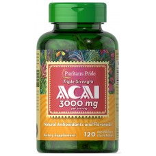 Экстракт ягод Асаи Puritan's Pride Triple Strength Acai 3000 мг 120 капсул (333696) Экстракт ягод Асаи Puritan's Pride Triple Strength Acai 3000 мг 120 капсул (333696)