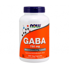 Аминокислота роста NOW Foods GABA 750 мг 200 капсул (104189)