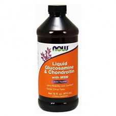 Препарат для восстановления суставов и связок NOW Foods Glucosamine and Chondroitin + MSM Liquid 473 мл Без вкуса (104567)