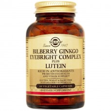 Препарат для улучшает работы глаз Solgar Bilberry Ginkgo Eyebright Complex + Lutein 60 капсул (104617)