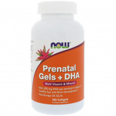 Витамины для беременных женщин NOW Foods Prenatal Gels + DHA 180 капсул (104314)