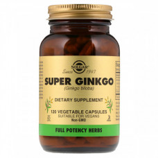 Препарат для повышения умственной энергии и работы мозга Solgar Super Ginkgo Biloba 120 капсул (333868)