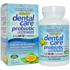 Препарат для здоровья зубов и полости рта Natures Plus Adult's Dental Care Probiotic Lozenges with M18 Probiotics 60 таблеток (333378)