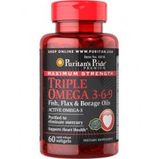 Комплекс незаменимых жирных кислот Puritan's Pride Triple Omega 3-6-9 60 капсул (333637)
