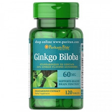 Препарат для повышения умственной энергии и работы мозга Puritan's Pride Ginkgo Biloba 60 мг 120 капсул (102927)