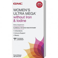 Витамины для женщин GNC Womens Ultra Mega Without Iron and Iodine 180 таблеток (101233) Витамины для женщин GNC Womens Ultra Mega Without Iron and Iodine 180 таблеток (101233)