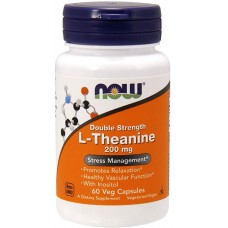Аминокислота NOW Double Strength L-Theanine 200 мг 60 капсул (333477)