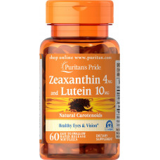 Препарат для поддержки органов зрения Puritan's Pride Zeaxanthin 4 мг with Lutein 10 мг 60 капсул (333635)
