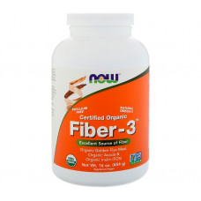 Препараты для поддержки работы кишечника NOW Foods Fiber-3 454 грамм Без вкуса (104627)