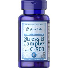 Витамины Puritan's Pride Stress Vitamin B Complex with Vitamin C 500 Timed Release 60 таблеток (333629) Витамины Puritan's Pride Stress Vitamin B Complex with Vitamin C 500 Timed Release 60 таблеток (333629)
