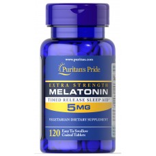 Препарат для улучшения качества сна Puritan's Pride Melatonin 5 мг 120 таблеток (103978)